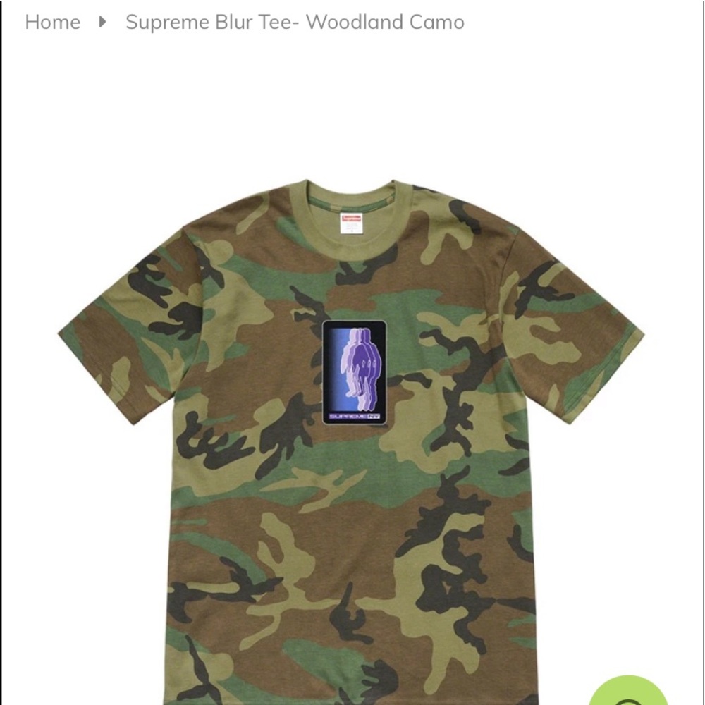Sz L supreme blur tee woodland-camo